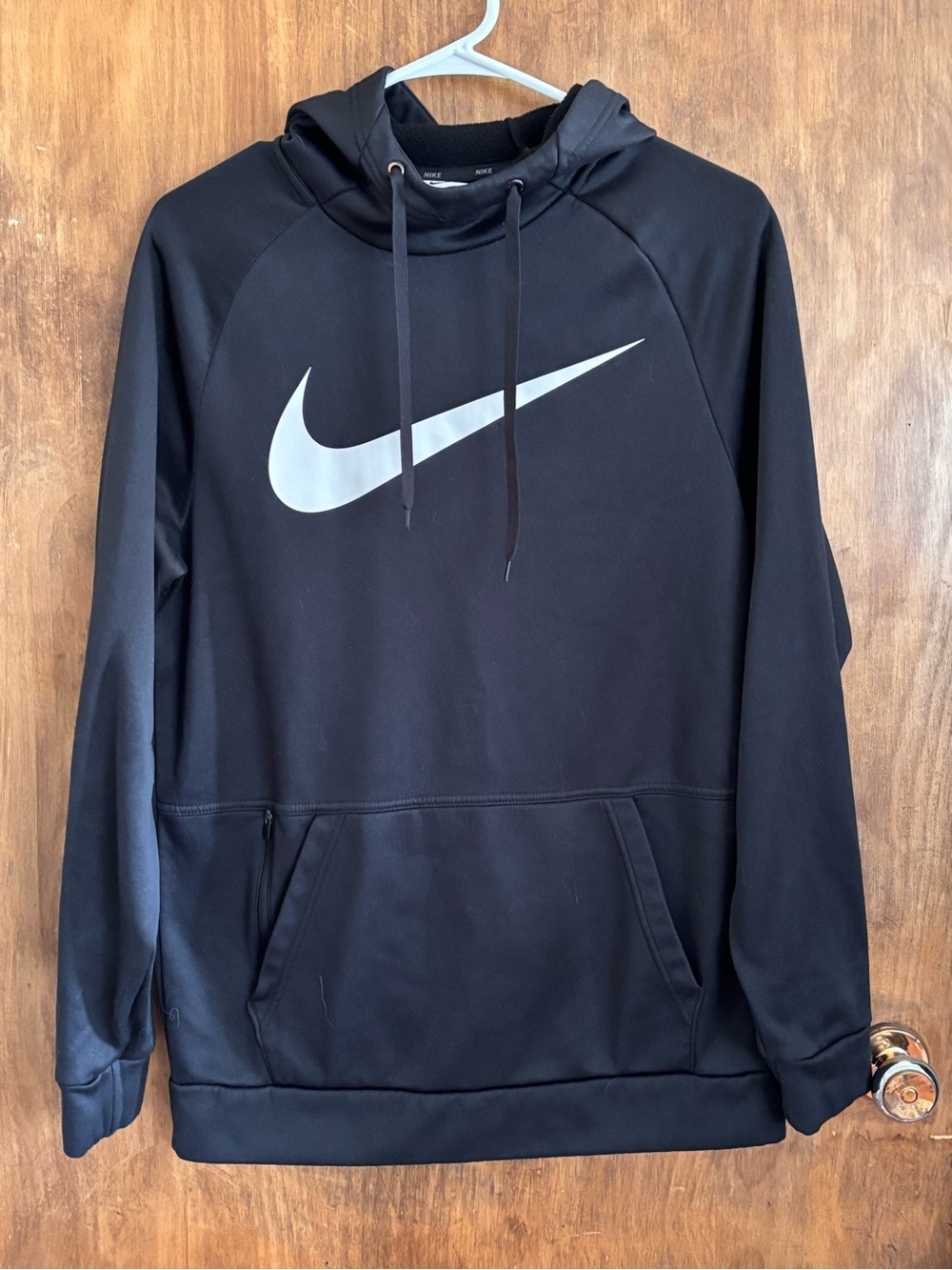Nike Black Hoodie with White Swoosh Logo